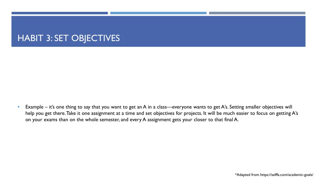 habit 3 set objectives