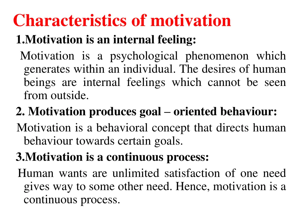 characteristics of motivation 1 motivation