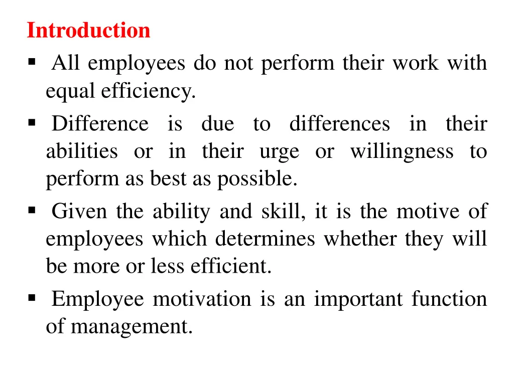 introduction all employees do not perform their