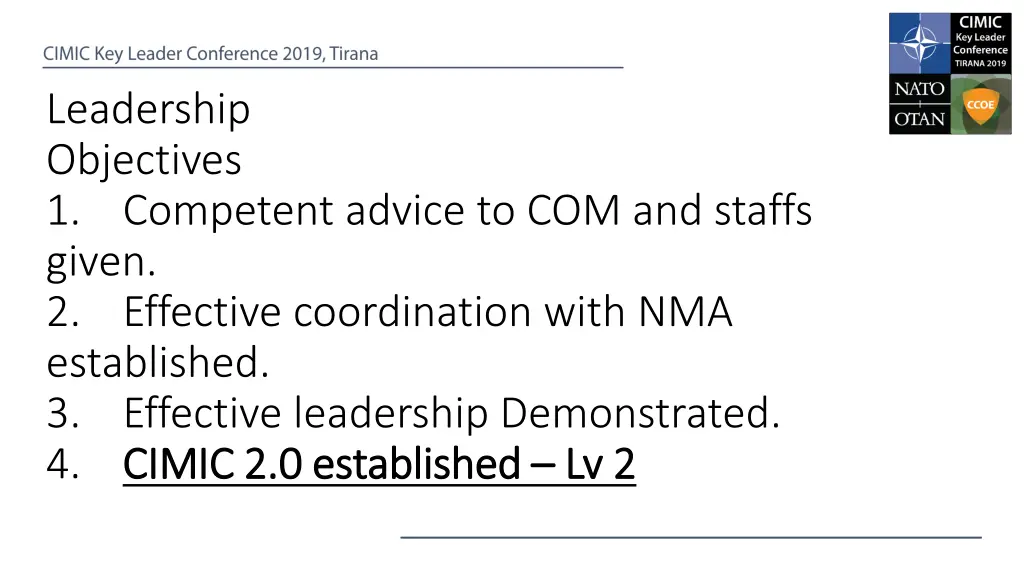 leadership objectives 1 competent advice