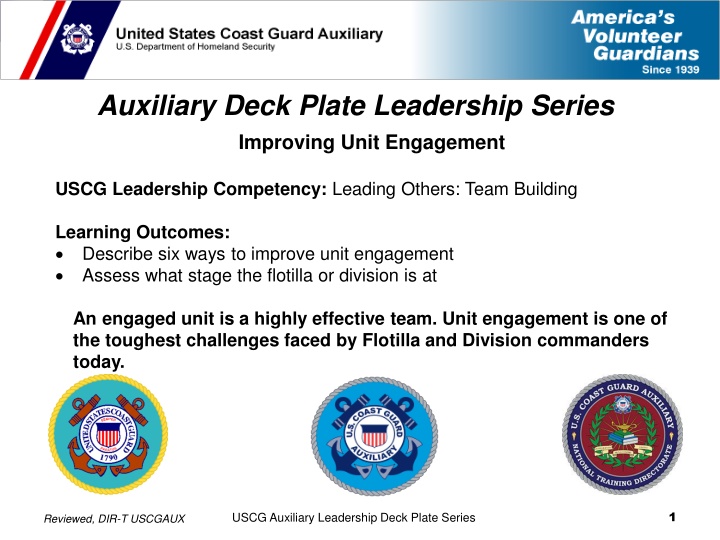 auxiliary deck plate leadership series improving