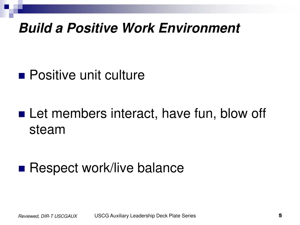 build a positive work environment