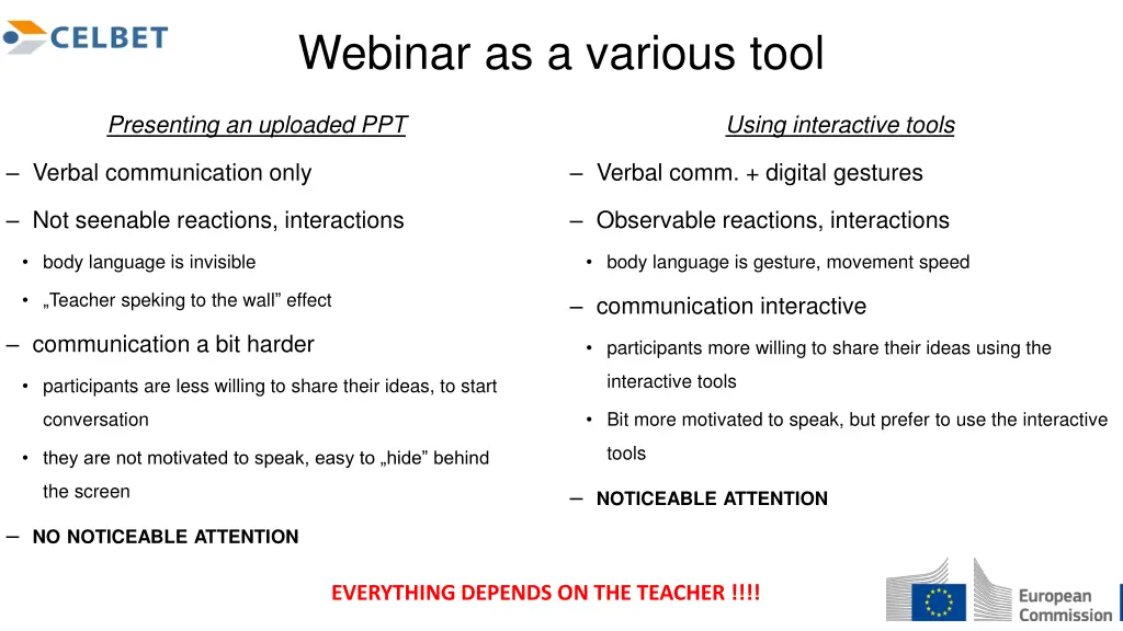 webinar as a various tool