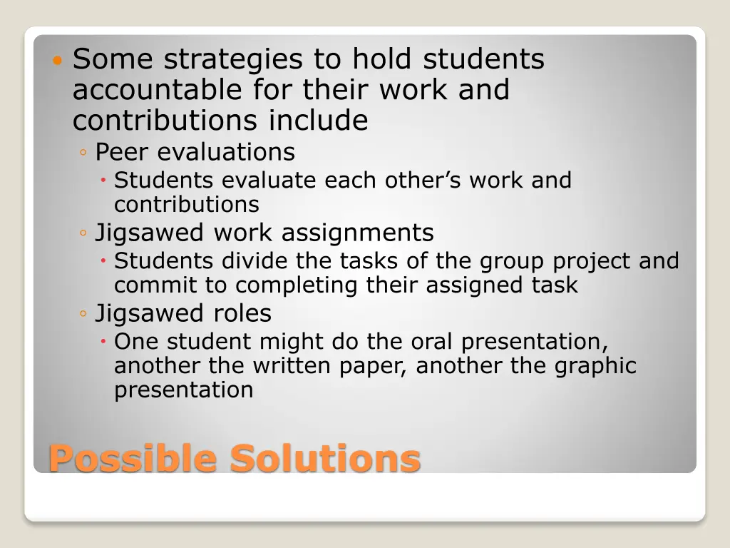 some strategies to hold students accountable