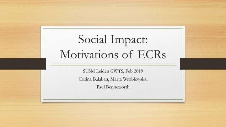 social impact motivations of ecrs