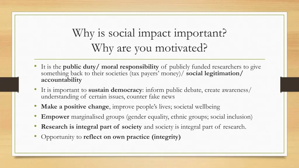 why is social impact important