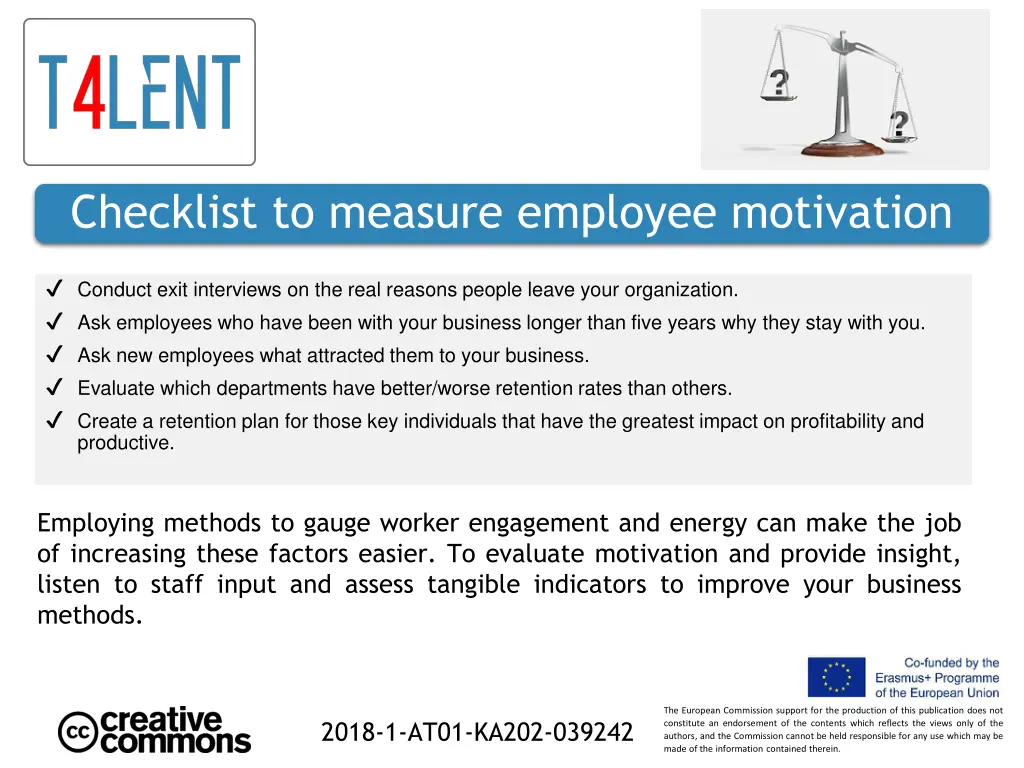 checklist to measure employee motivation