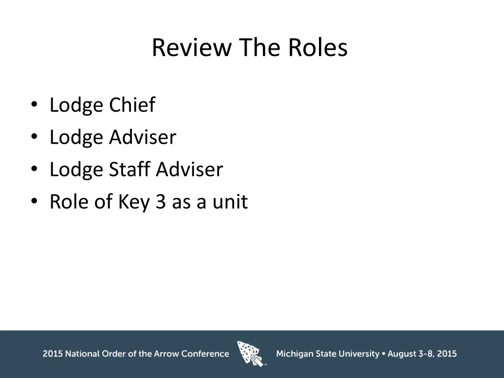 review the roles