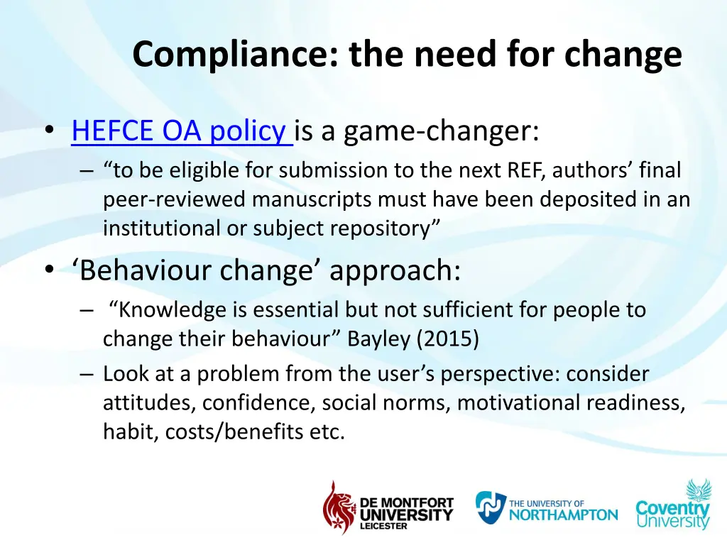 compliance the need for change