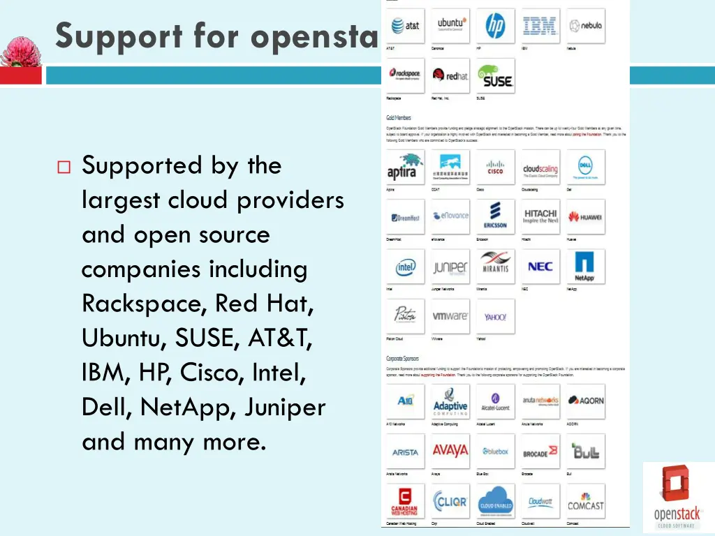 support for openstack