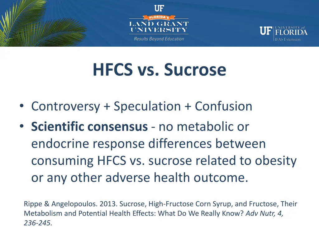 hfcs vs sucrose