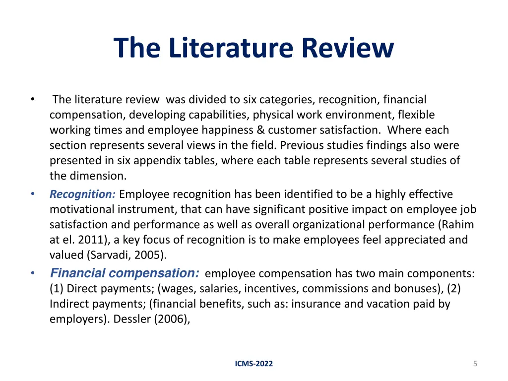 the literature review