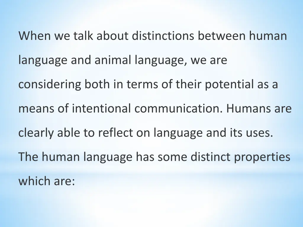 when we talk about distinctions between human