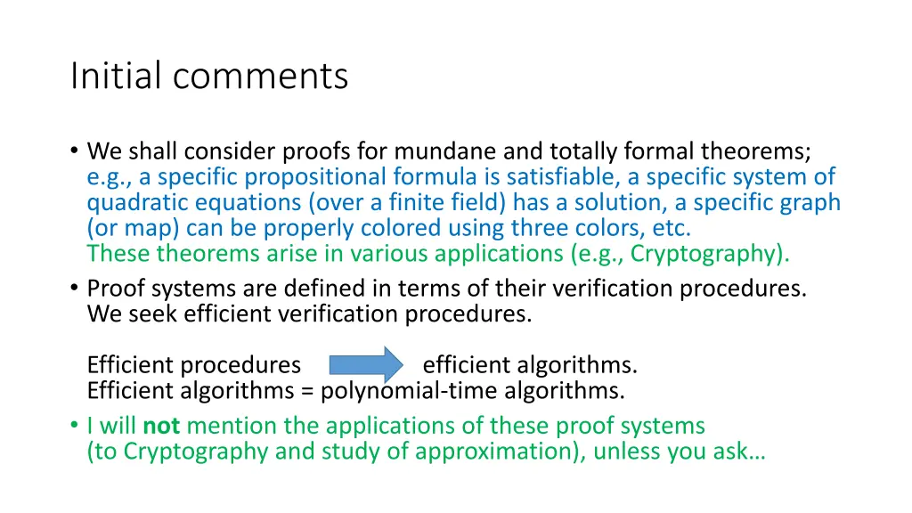 initial comments