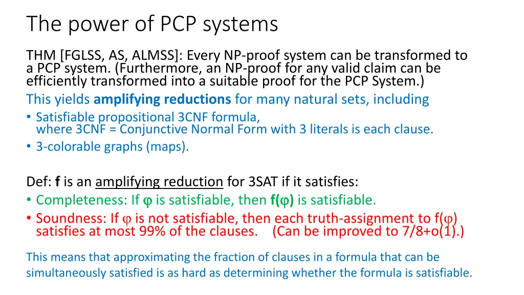 the power of pcp systems