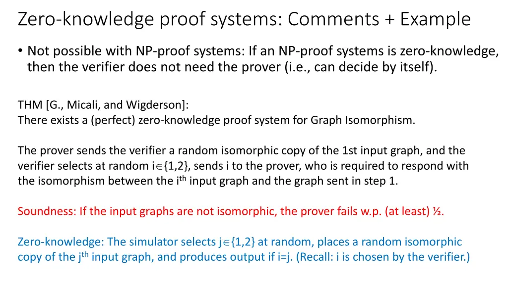 zero knowledge proof systems comments example