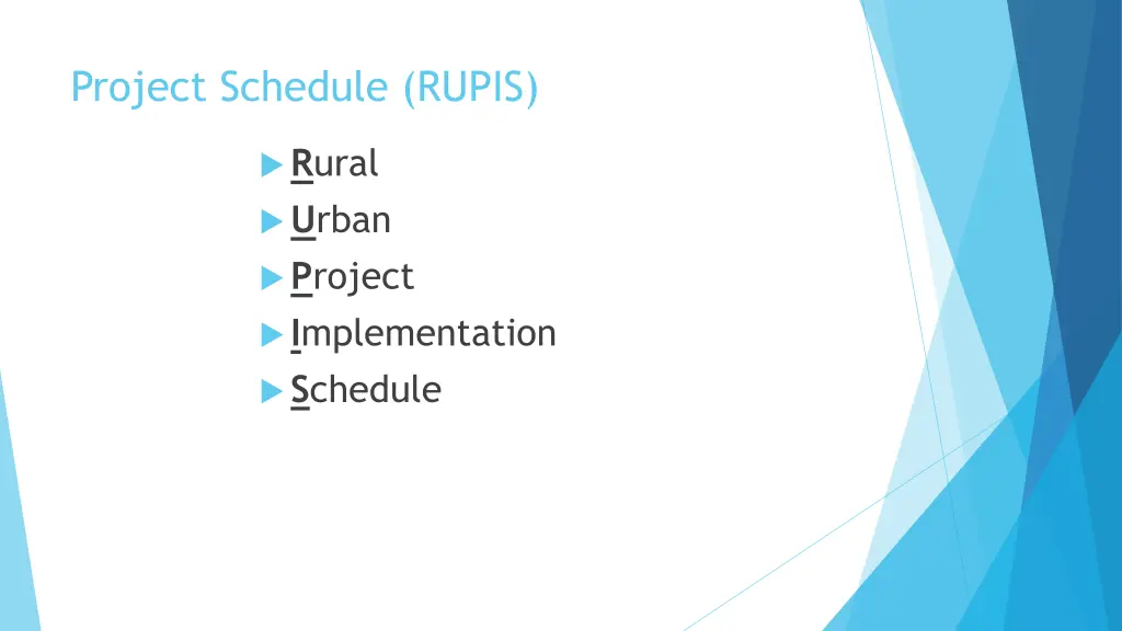 project schedule rupis 1