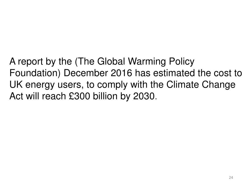 a report by the the global warming policy