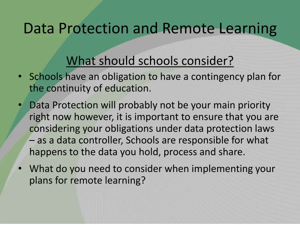 data protection and remote learning