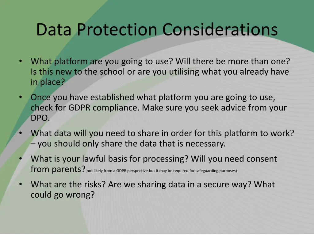 data protection considerations