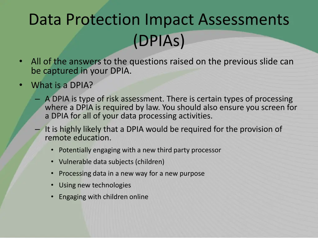 data protection impact assessments dpias