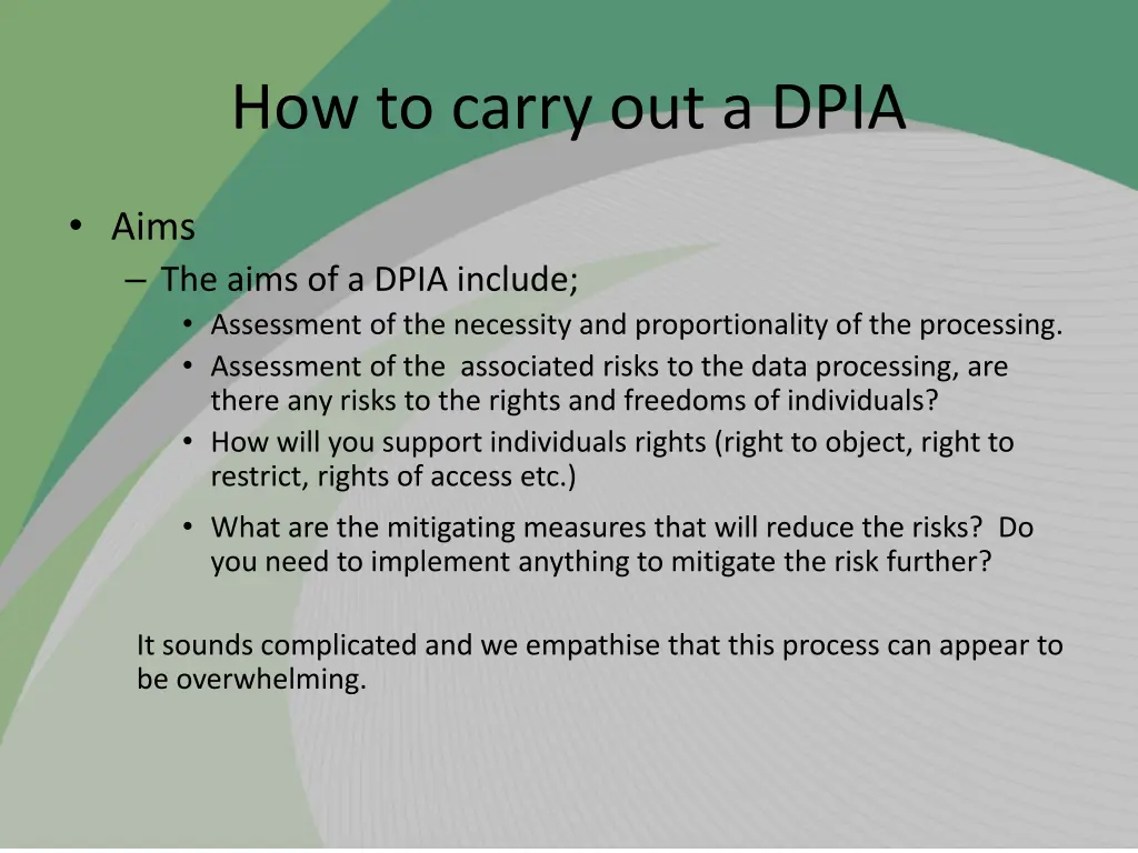 how to carry out a dpia