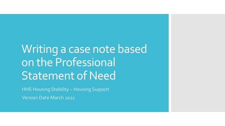 writing a case note based on the professional