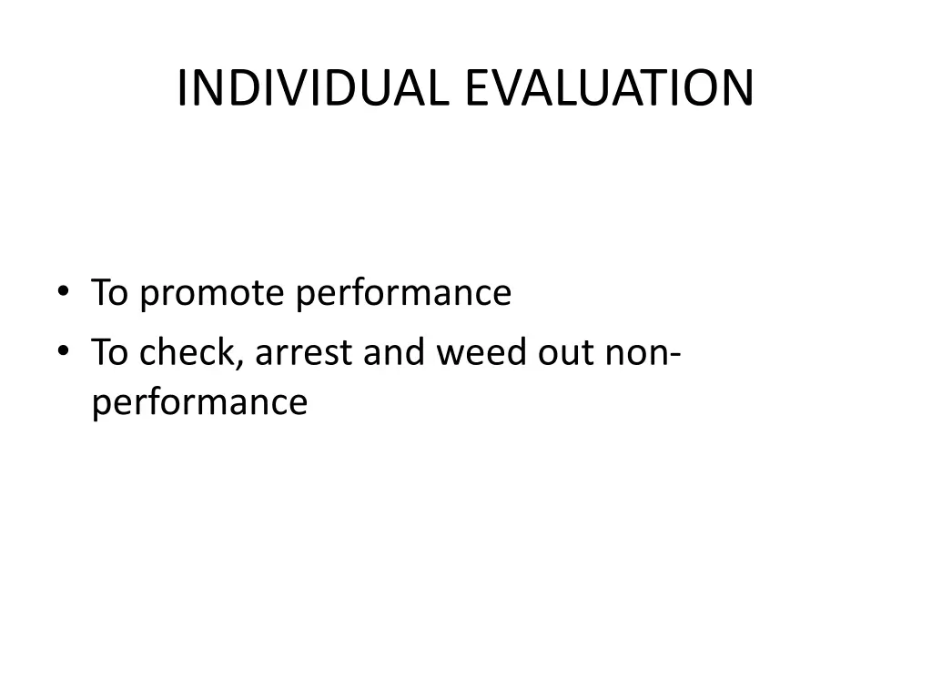 individual evaluation