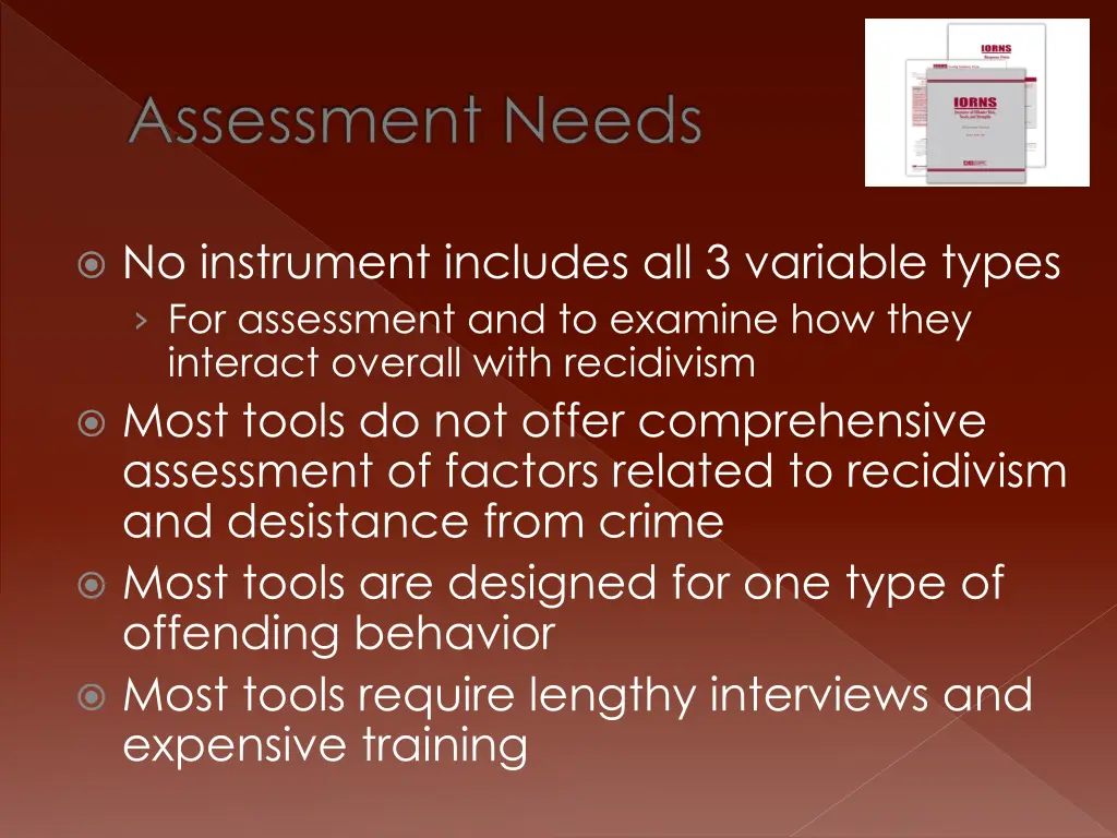 assessment needs