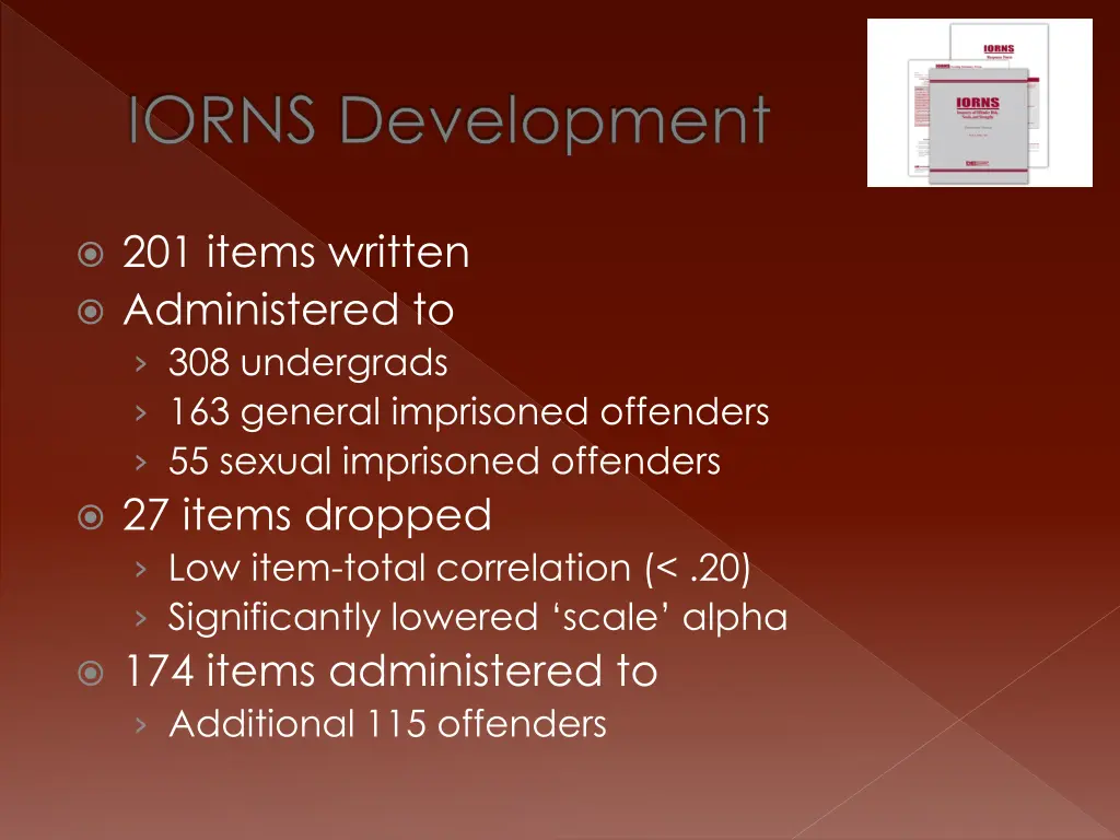 iorns development 3