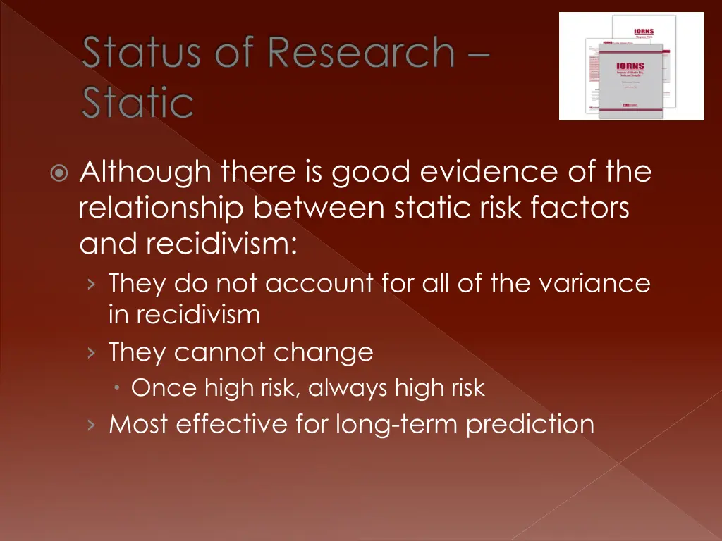 status of research static 1