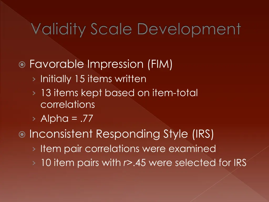 validity scale development