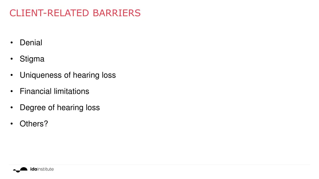 client related barriers