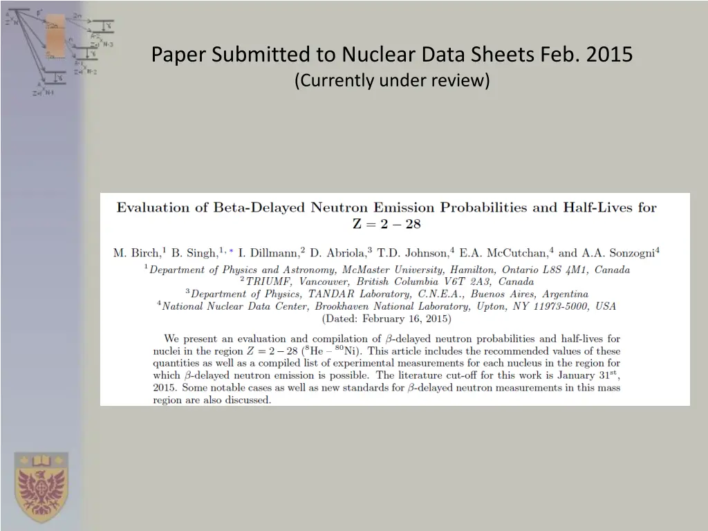 paper submitted to nuclear data sheets feb 2015