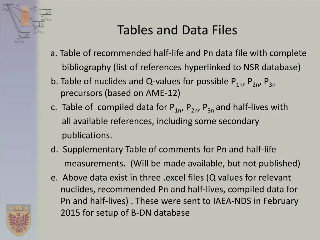 tables and data files