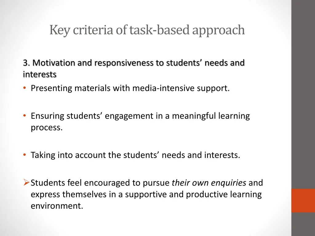 key criteria of task based approach 4