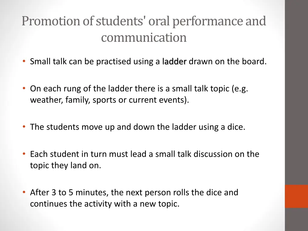 promotion of students oral performance 2