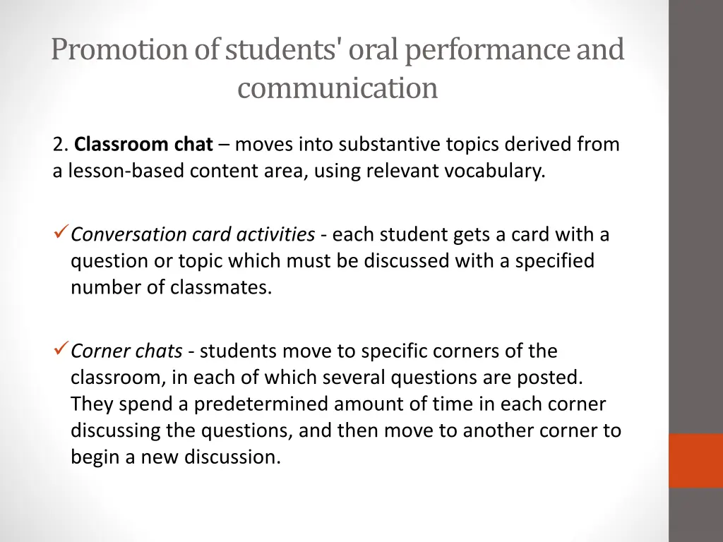 promotion of students oral performance 3