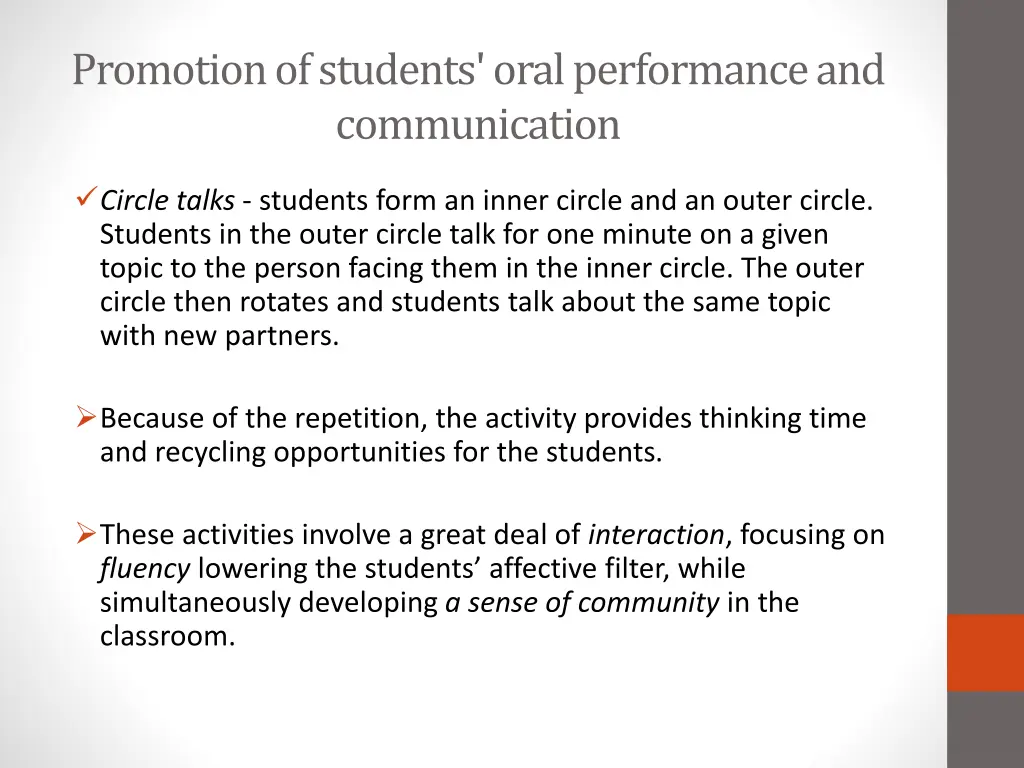 promotion of students oral performance 4