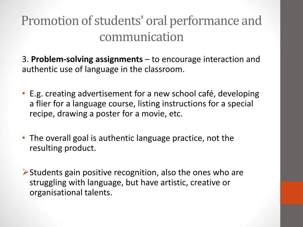 promotion of students oral performance 5