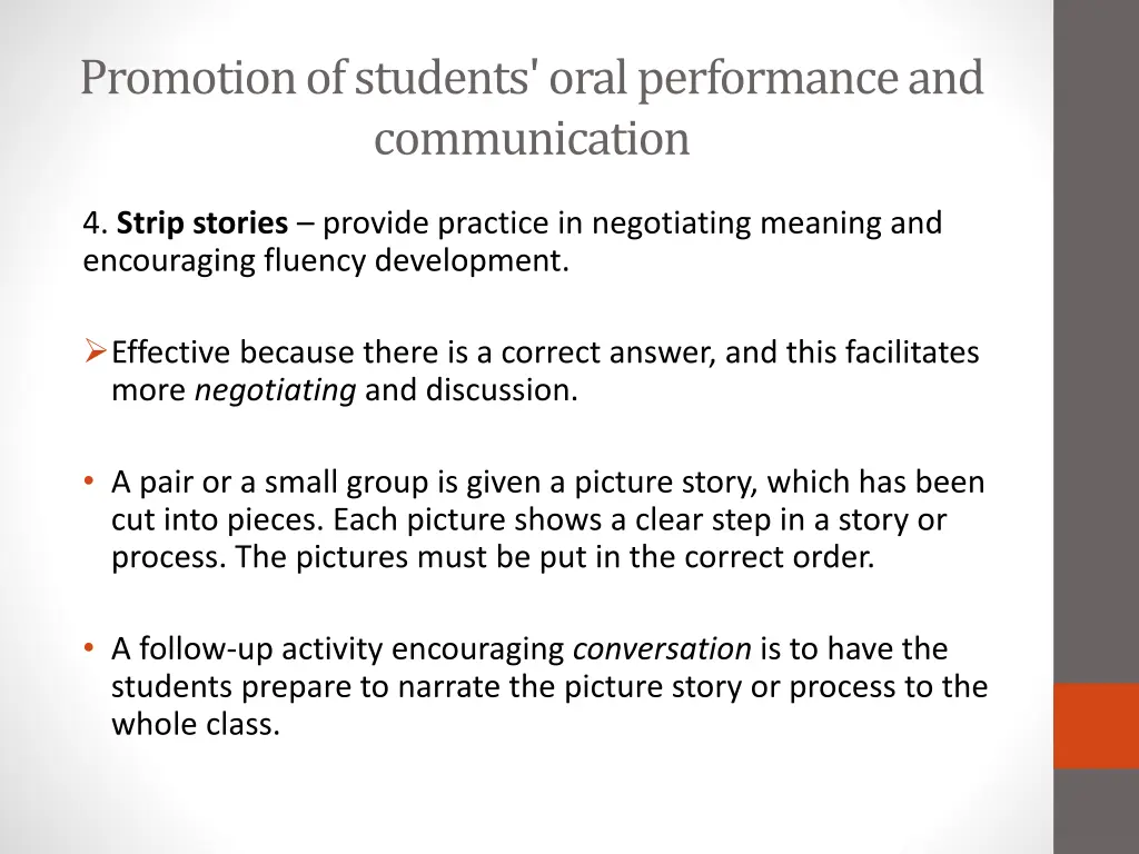 promotion of students oral performance 6