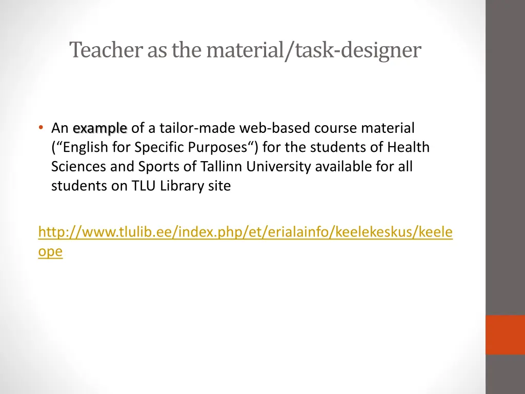 teacher as the material task designer 2