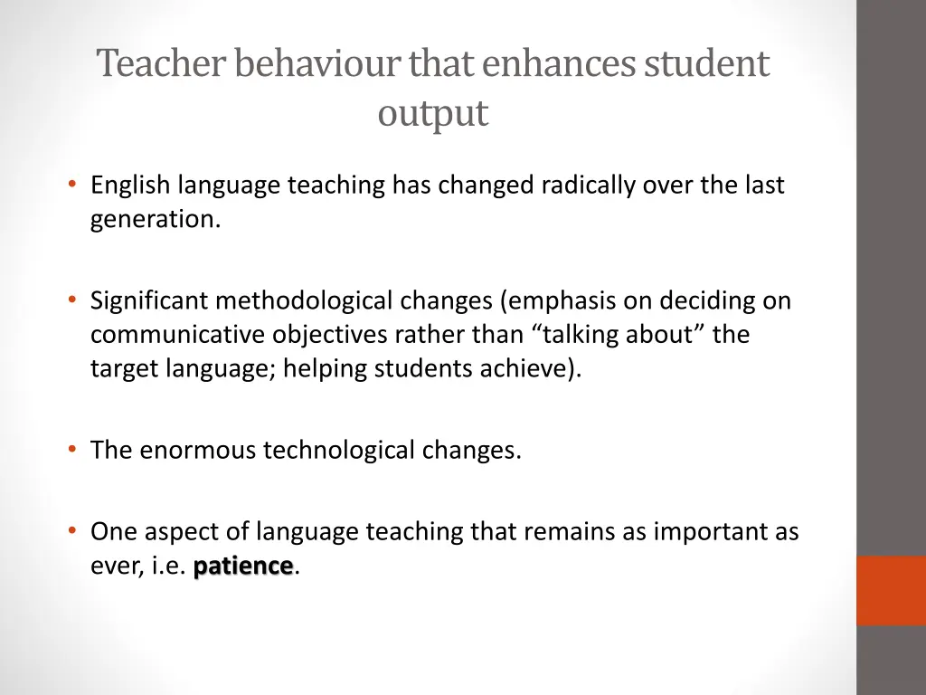 teacher behaviourthat enhances student output 1