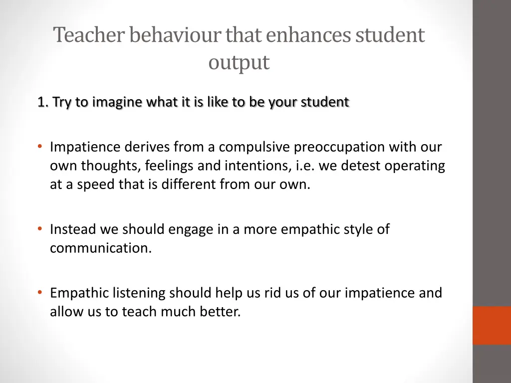 teacher behaviourthat enhances student output 2