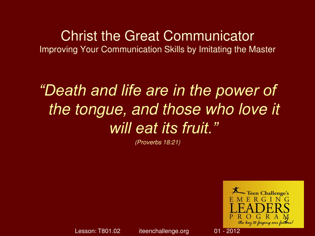 christ the great communicator improving your 1