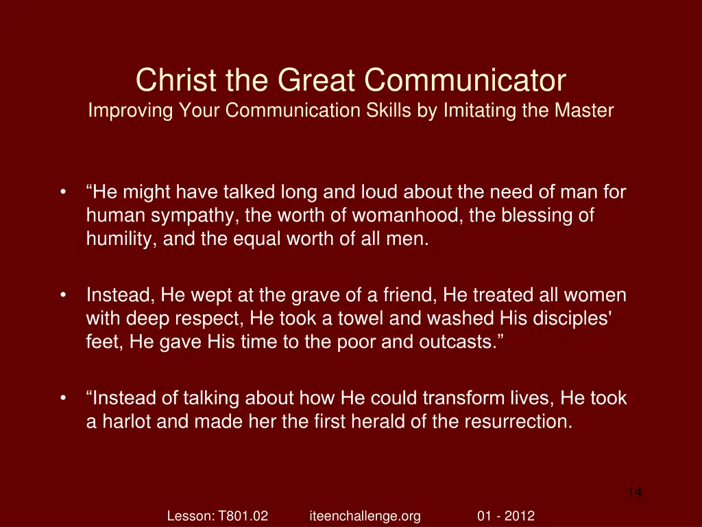 christ the great communicator improving your 13