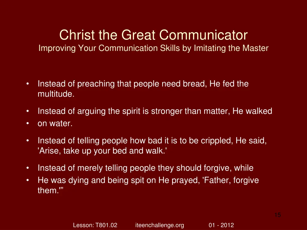 christ the great communicator improving your 14