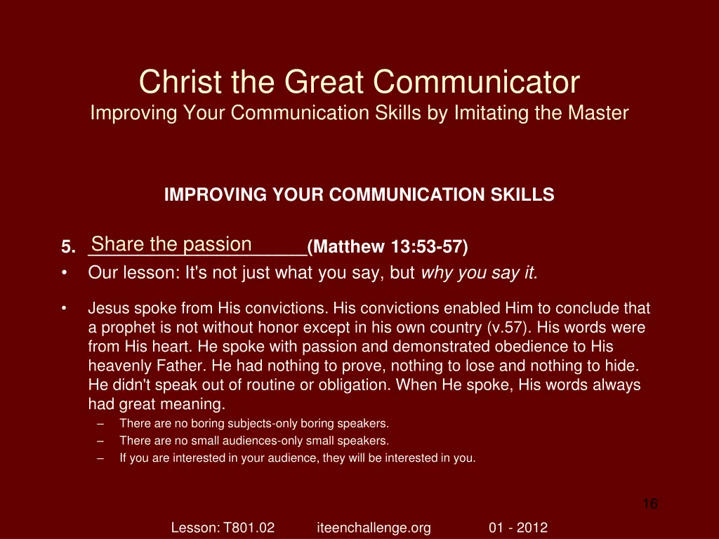 christ the great communicator improving your 15