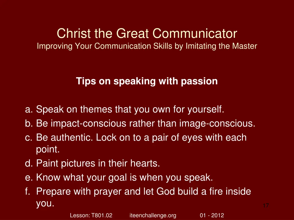 christ the great communicator improving your 16