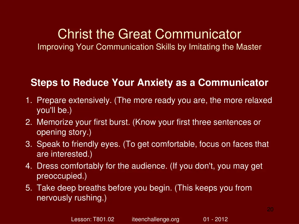 christ the great communicator improving your 19